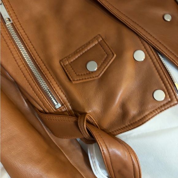 LTH Women's Brown Leather Moto Jacket - Picture 11 of 12